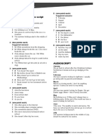 Project - English - 2 - 4th - Edition - Test - Unit 1 - Answer Key and Audio Script