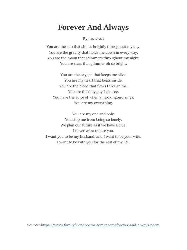 Forever and Always: A Love Poem | PDF | Poetry