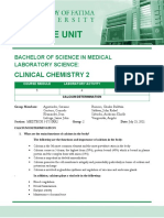 Bachelor of Science in Medical Laboratory Science: Clinical Chemistry 2