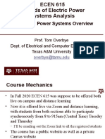 Lecture 1: Power Systems Overview: Prof. Tom Overbye Dept. of Electrical and Computer Engineering Texas A&M University