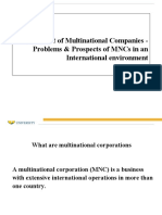 Management of Multinational Companies - Problems & Prospects of Mncs in An International Environment