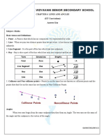 Grade 9 Maths IIT Worksheet Lines and Angles Answer Key