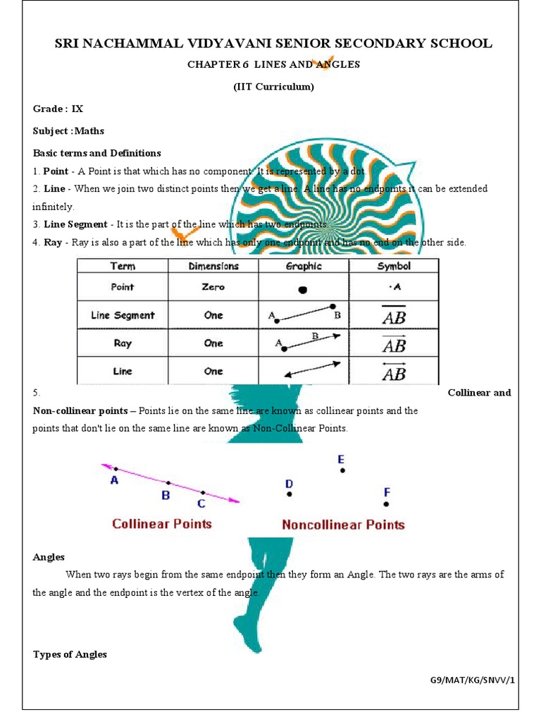Lines and Angles for Grade 9 Maths | PDF | Triangle | Angle