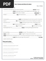 Test -Tenses and Direct (6 Class)