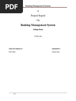 Banking System Project Report