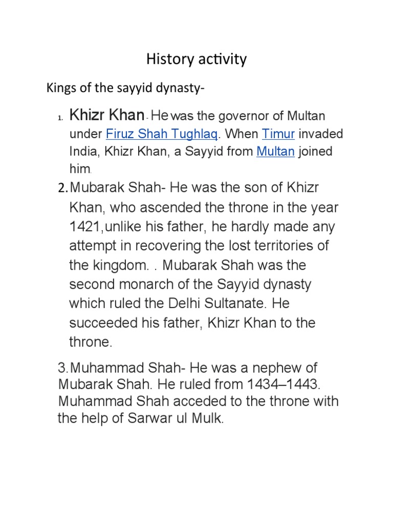 History Activity | PDF