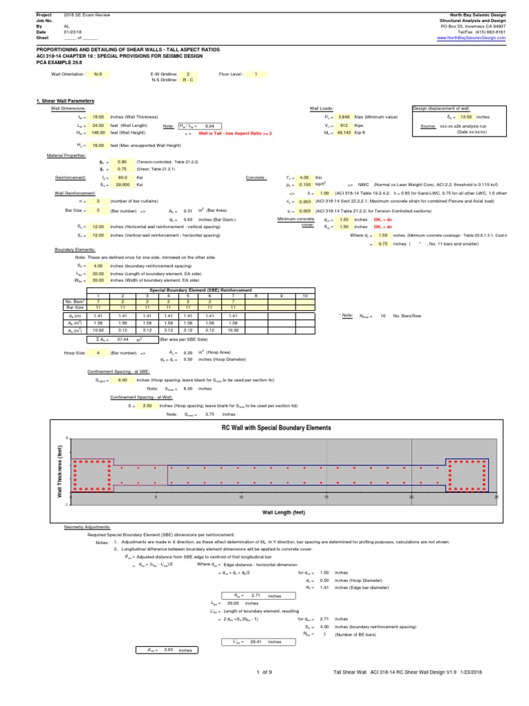 ACI+318 14+RC+Shear+Wall+Design+ +Tall+Walls | PDF | Stress (Mechanics ...