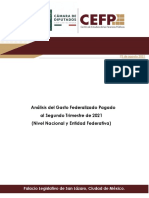 Análisis Del Gasto Federalizado Pagado Al Segundo Trimestre de 2021 (Nivel Nacional y Entidad Federativa)