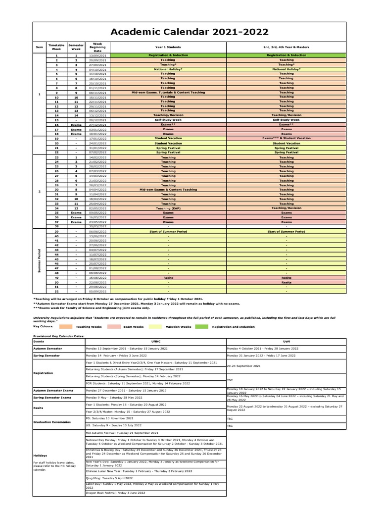Academic Calendar 21 22 | PDF | Academic Term | Workweek And Weekend