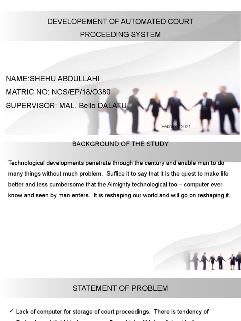 Developement of Automated Court Proceeding System | PDF | System ...