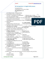 History Model Test Questions 5 in English With Answers