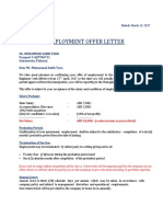 Employment Offer Letter: REF: DTS-OL-C1-122-17