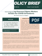 Reintegrating Overseas Filipino Workers Amidst The COVID-19 Pandemic