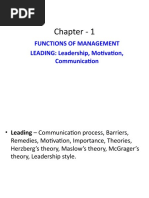 IM Unit 1 - Part III - Functions - of - Management - Leadership, Motivation, Communication.