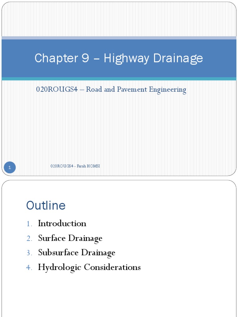 Highway Drainage Design Principles | PDF | Drainage | Surface Runoff