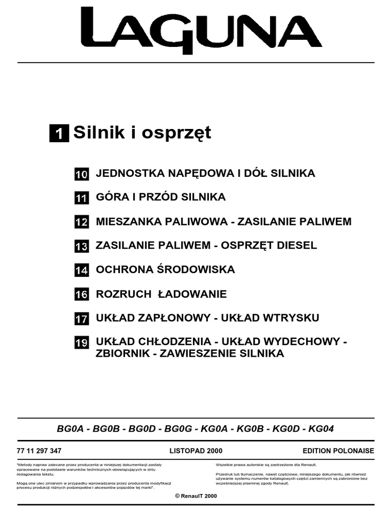 Renault Laguna 2 1 9 Dci Instrukcja Obsługi