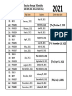 2021 Annual Schedule (MEK-5D, 3D & CAL)