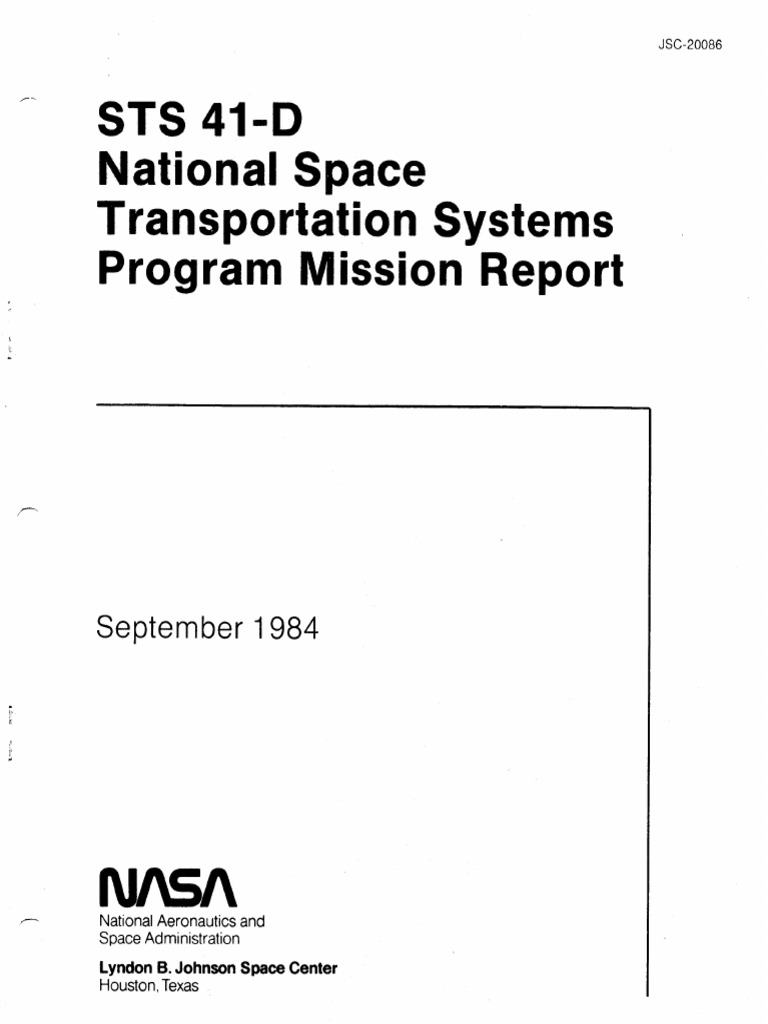 STS41D National Space Transportation Systems Program Mission Report PDF