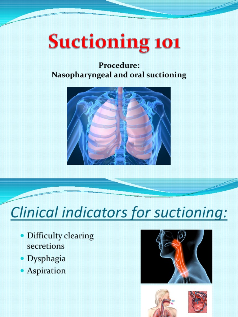 Suctioning Techniques for Dysphagia Care | PDF | Catheter | Breathing