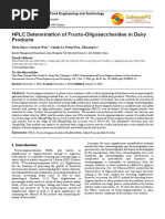 HPLC Determination of Fructo-Oligosaccharides in Dairy Products