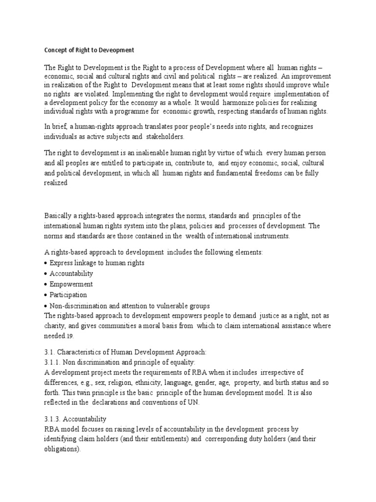 A Relation On Human Rights & Right To Deveopment - A Research Work ...