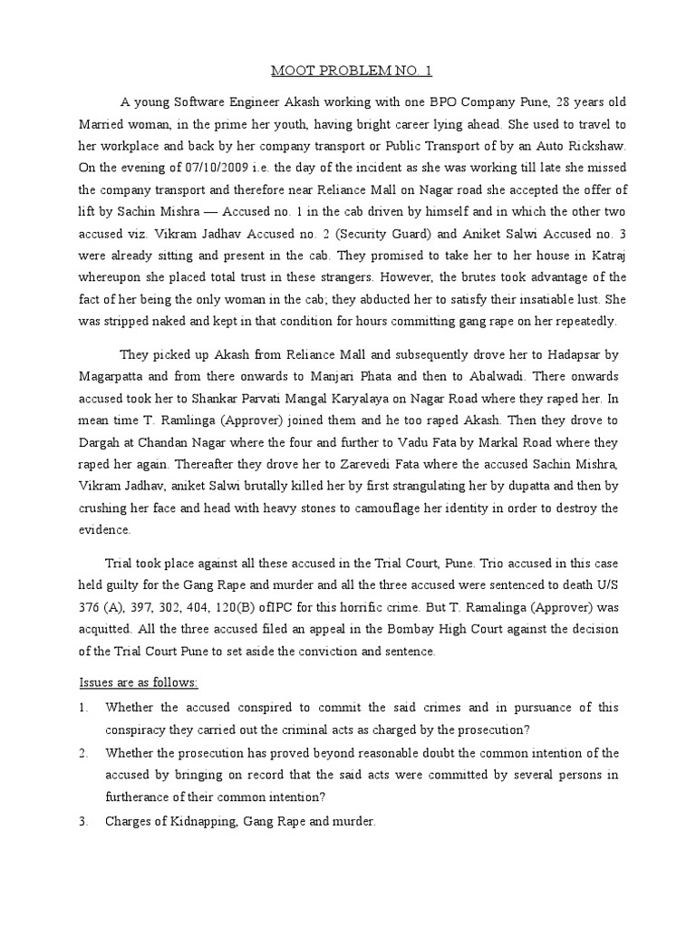 Moot Problems Assessment III | PDF | Justice | Crime & Violence