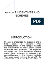 T-7 Export Incentives and Schemes