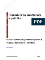 Procedura Solutionare Petitii 2018