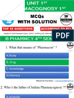 Unit 1 Pharmacognosy 4th Sem Mcqs