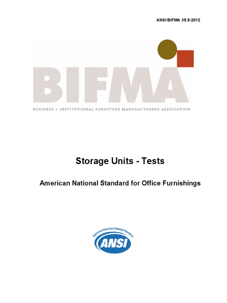 ANSI BIFMA X5.92012 Storage Units Tests PDF Door Safety