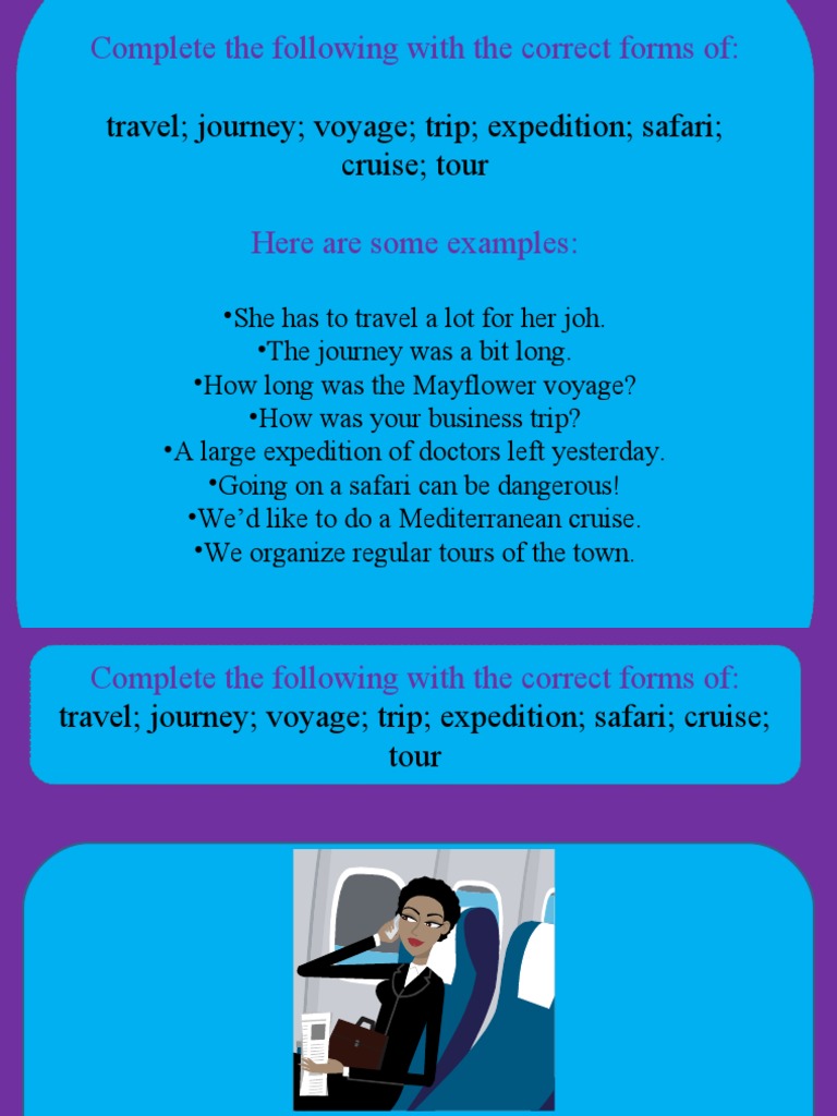 Travel Vocabulary Exercises | PDF | Safari | Ships