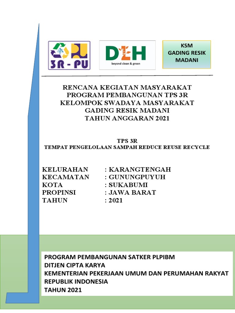 Rencana Pembangunan TPS 3R 2021 | PDF