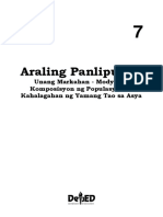 Araling Panlipunan: Unang Markahan - Modyul 6: Komposisyon NG Populasyon at Kahalagahan NG Yamang Tao Sa Asya