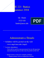 ME 221 Statics Summer 2004: Mr. Hinds 3523 EB Hinds@msu - Edu