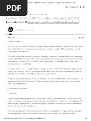 Lecture_ Gift & E-Gift Cards (learning carding 2021) _ Carding Forum for Professional Carders