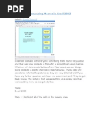 Creating a Menu using Macros in Excel 2003