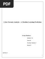 Cyber Forensic Analysis - A Machine Learning Prediction: Group Members