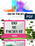 Piling Larang - Unang Linggo - Uri NG Pagsulat