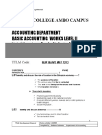 Accounting Department Basic Accounting Works Level Ii: Global College Ambo Campus
