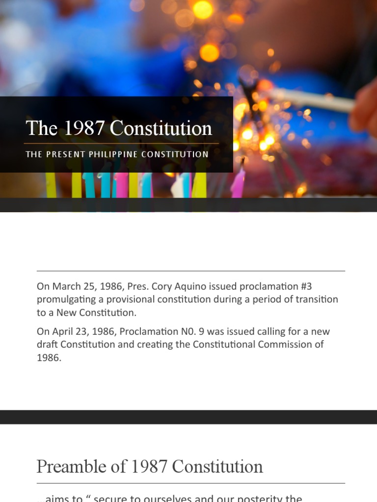 Overview of the 1987 Philippine Constitution | PDF | Constitution ...