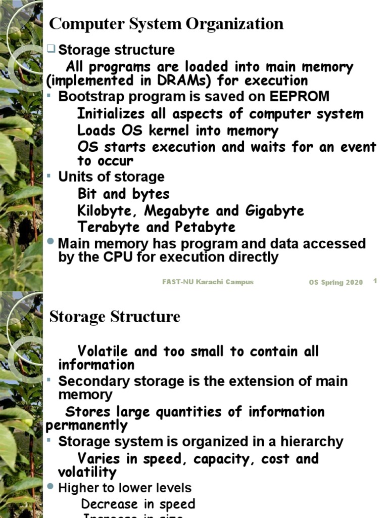 Computer System Organization: OS Spring 2020 FAST-NU Karachi Campus 1 ...