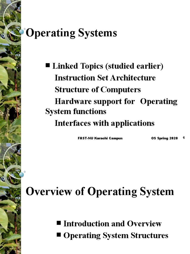 Week1 2020 | PDF | Operating System | Computer Data Storage