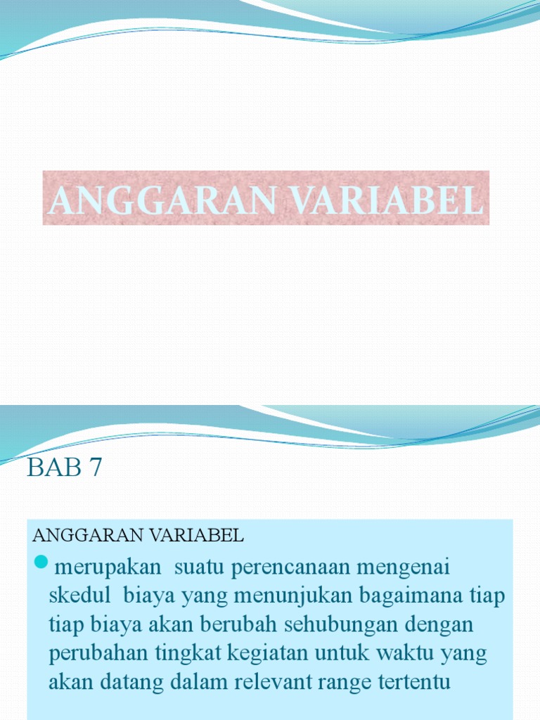 Pengertian dan Contoh Anggaran Variabel | PDF