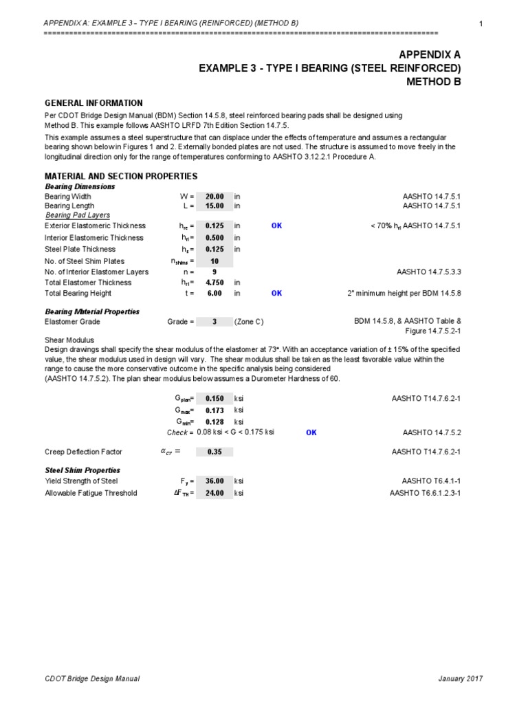 AASHTO Type I Bearing Design Example | PDF | Stress (Mechanics ...