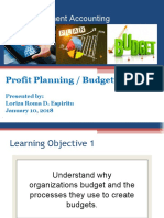 Management Accounting: Profit Planning / Budgeting