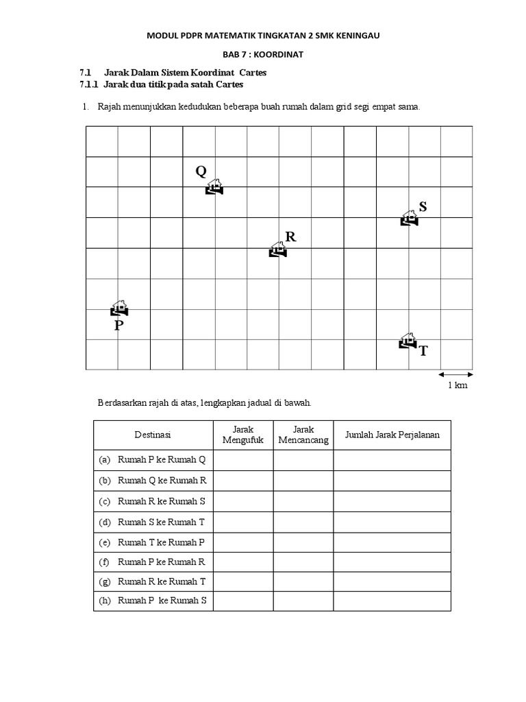 Bab 7 7 1 1 Jarak Dalam Sistem Koordinat Cartes Pdf