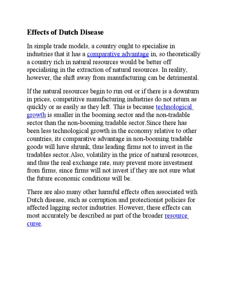 Effects of Dutch Disease | PDF | Business | Finance & Money Management