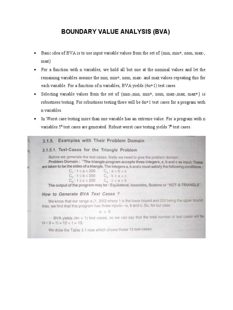 Boundary Value Analysis in Testing | PDF | Technology & Engineering