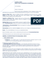 Classification of Psychological Tests 2