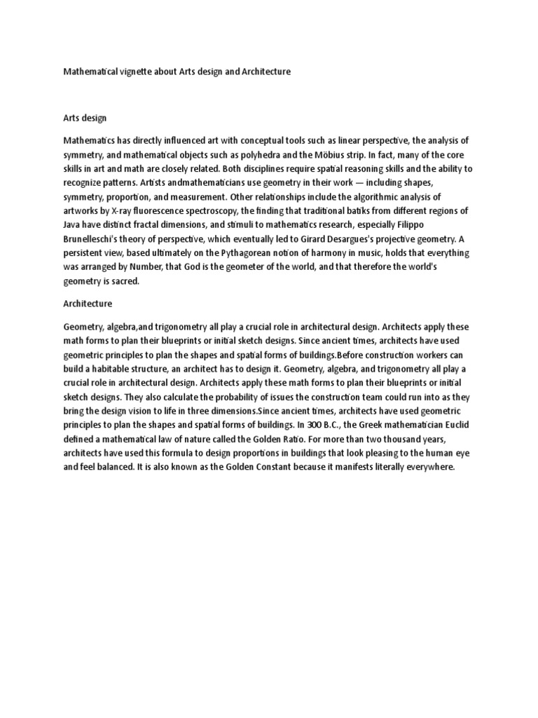 Math's Influence on Art and Architecture | PDF